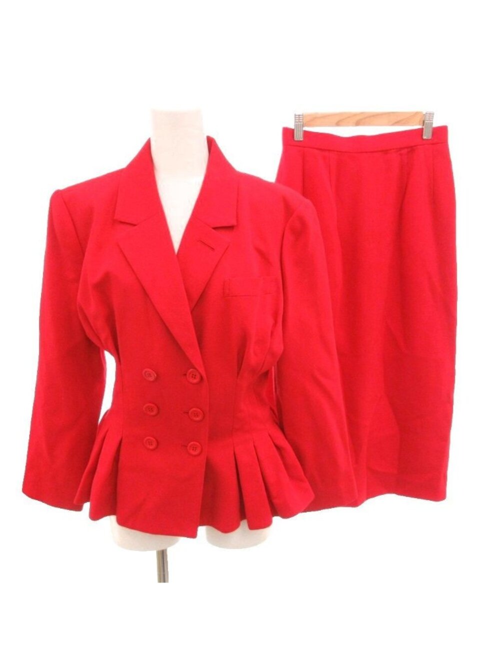 Dior Vintage Set Suit Jacket Skirt Peplum Ruffle 9